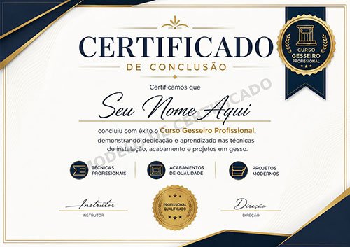 Certificado de Conclusão do Curso de Gesseiro